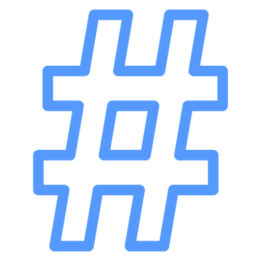 Hashtag color outline icon