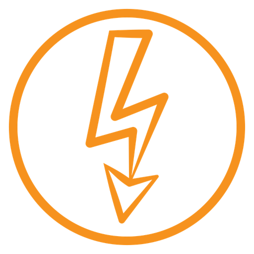 High voltage color outline icon
