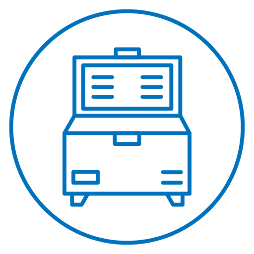 Horizontal shop refrigerator color outline icon