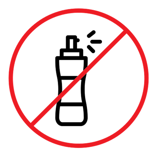 No aerosol spray sign color outline icon