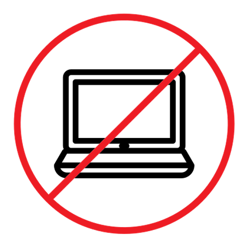 No computer sign color outline icon