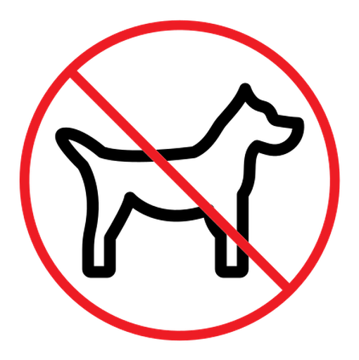 No dogs allowed sign color outline icon