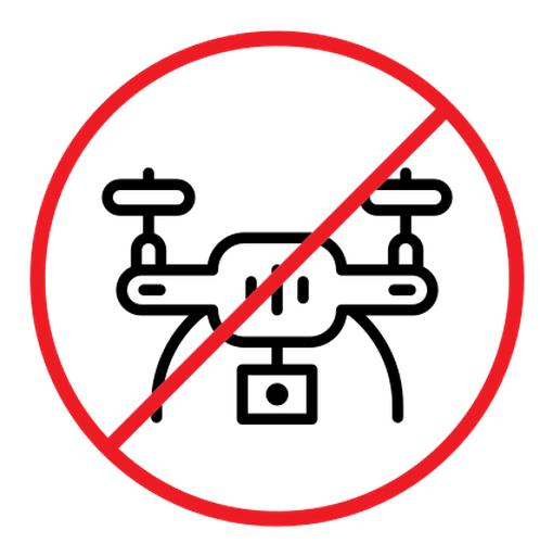 No fly drones sign color outline icon