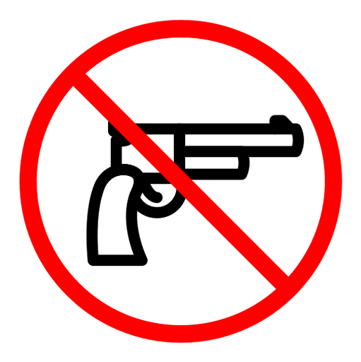 No gun color outline icon