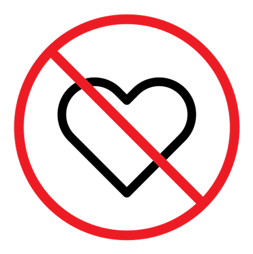 No love sign color outline icon