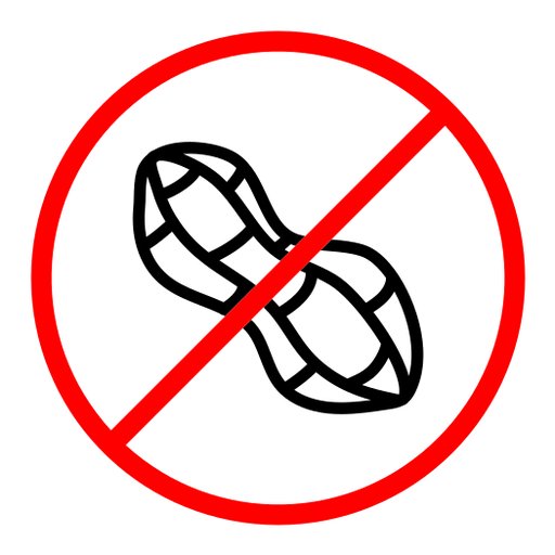 No peanut sign color outline icon