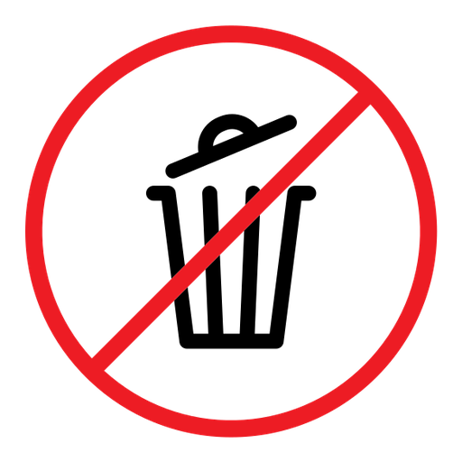 No trash sign color outline icon