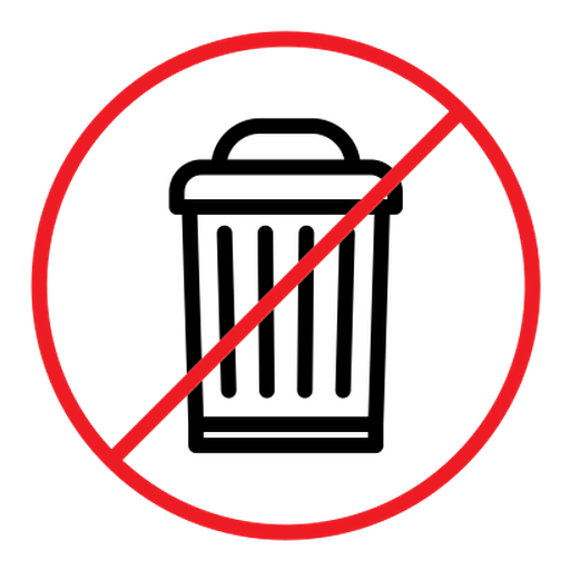 No trash color outline icon