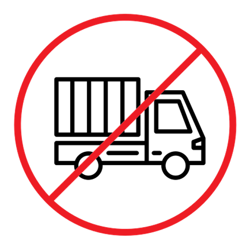 No truck sign color outline icon