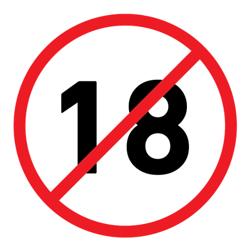 No under eighteen sign color outline icon
