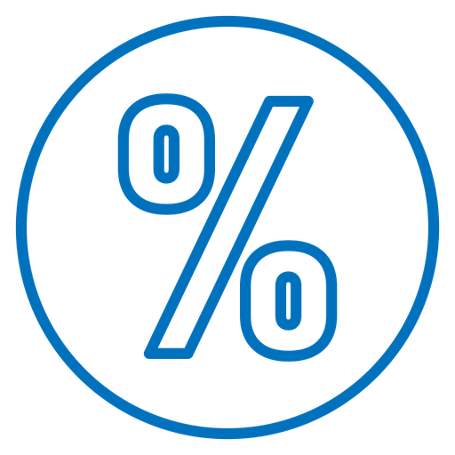 Percentage color outline icon
