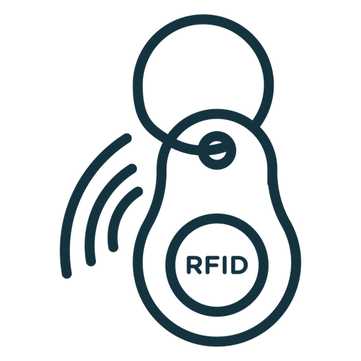 RFID key tag color outline icon