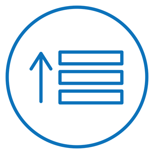 Sort Amount Up Arrow color outline icon