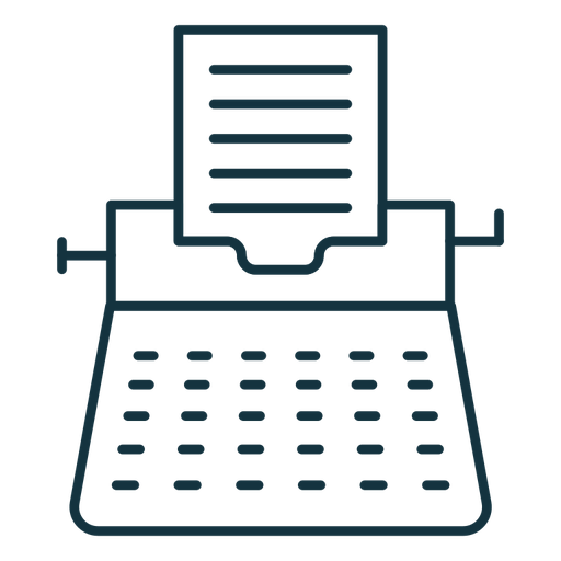 Typewriter 2 color outline icon