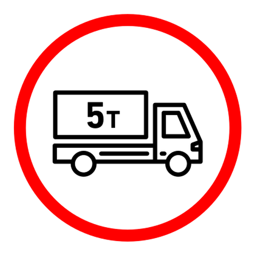 Weight limit traffic sign color outline icon