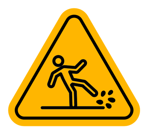 Wet floor sign color outline icon