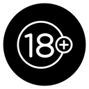 18 Plus Black Filled icon