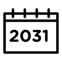 2021 to 2040 year calendar set icon