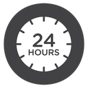 24 Hours Clock Black Filled icon