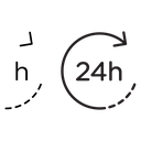 24 Hrs Black Filled icon