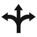 3 arrow way icon