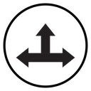 3 arrow way icon