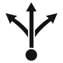 3 arrow way icon