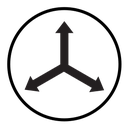 3 arrow way icon