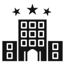 3 Star Hotel Building Black Filled icon