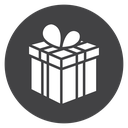 3D Gift Box Black Filled icon