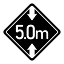 5 meter sign icon