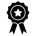 Accreditation Star Rosette Black Filled icon