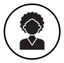 Afro american woman or girl icon