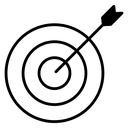 Aim Target Arrow Black Filled icon