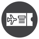 Airplane Ticket Stub Black Filled icon