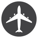 Airplane Top View Black Filled icon