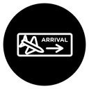 Airport arrival sign icon