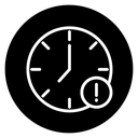 Alarm exclamation Black Filled icon