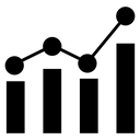 Analytic Bar Line Chart Black Filled icon