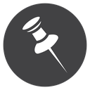 Angled Push Pin Black Filled icon