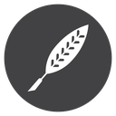 Angled Quill Feather Black Filled icon