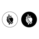Apple and measuring tape icon