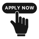 Apply now button with hand icon