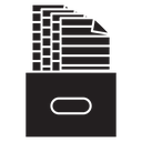 Archival box with documents icon
