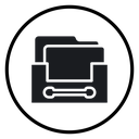Archival box with documents icon