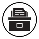 Archival box with documents icon