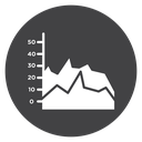 Area Chart Black Filled icon