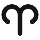 Aries zodiac sign Black Filled icon