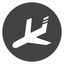 Arrival Plane Silhouette Black Filled icon