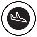 Arrivals Plane Circle Badge icon